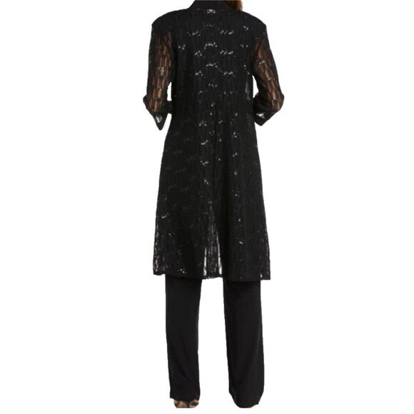 R & M Richards 10 Black 3 Pc Set Jacket Pant Suit Party Wedding Guest $190 NEW - Picture 2 of 16